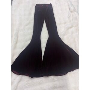 Gothic Red Velvet Flare Pants Dollz Kill Delias Halloween Bell Bottoms